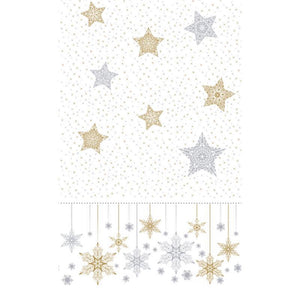 Duni tafellaken snowstars white 138x220cm
