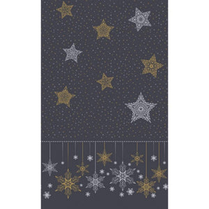 Duni tafellaken snowstars black 138x220cm