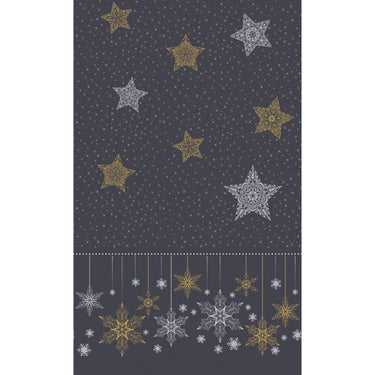 Duni tafellaken snowstars black 138x220cm