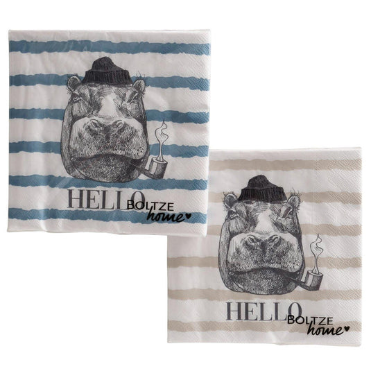 Boltze home servetten heiner 16,5x16,5x3cm 2 assorti