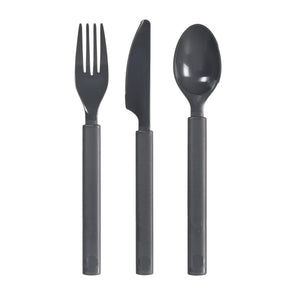 Duni kunststof bestekset 6-delig granite herbruikbaar (2x mes, 2x vork, 2x lepel)