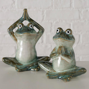 Boltze home figuur steffo kikker 11,5x7,5x14cm 2 assorti