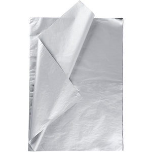 Tissuepapier, vel 50x70 cm, 14 gr, zilver, 25 vel 1 doos