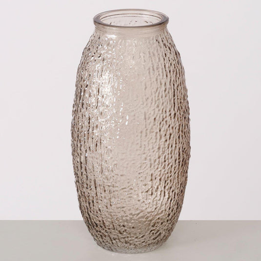 Boltze home vaas rifla h20cm glas gelakt glans beige