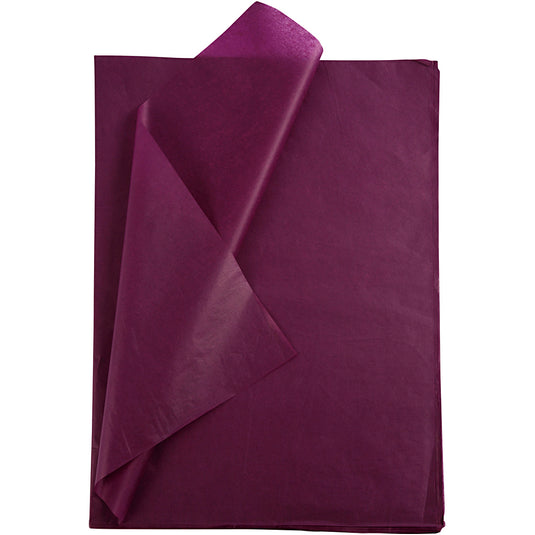 Tissuepapier, vel 50x70 cm, 17 gr, bordeaux, 25 vel 1 doos