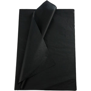 Tissuepapier, vel 50x70 cm, 17 gr, zwart, 25 vel 1 doos
