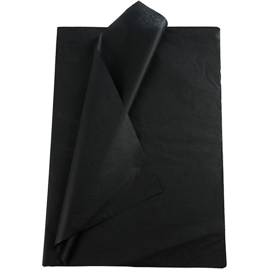 Tissuepapier, vel 50x70 cm, 17 gr, zwart, 25 vel 1 doos