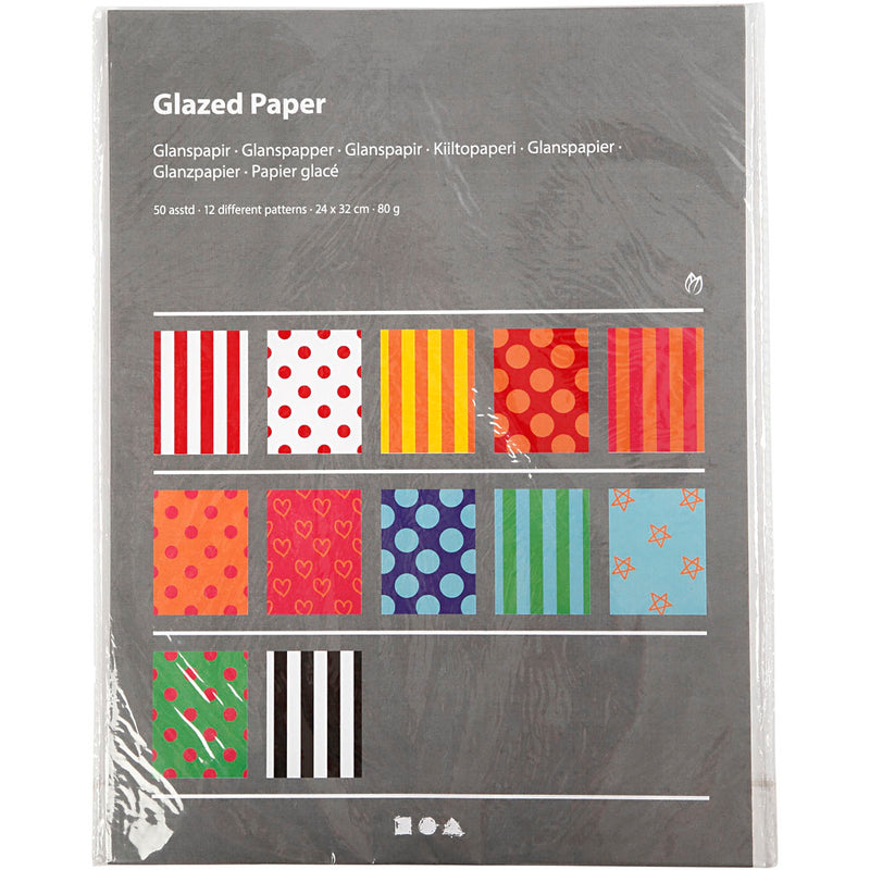 Load image into Gallery viewer, Https: www.cchobby.nl glanspapier-bedrukt-vel-24x32-cm-80-gr-diverse-kleuren-50-div-vellen-1-doos
