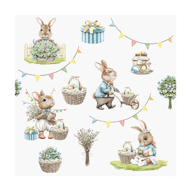 Duni servetten bunny joy 3-laags tissue 33x33cm