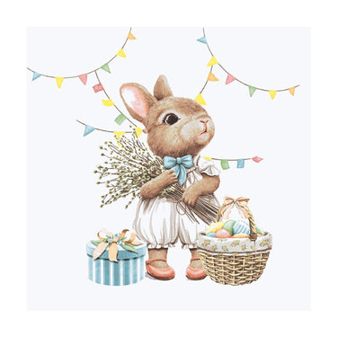 Duni servetten bunny joy 3-laags tissue 24x24cm