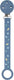 Nattou silicone - fopspeenketting met universele bevestiging - 21 cm - donker blauw patroon