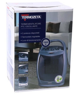 Overige merken termozeta oscillerende keramische ventilatorkachel 1500w zilver zwart