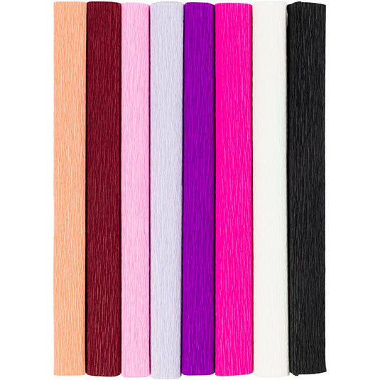 Creativ company crêpepapier, vel 25x60 cm, crêpe-verhouding: 180%, 105 gr, paars roze harmonie, 8 vel 1 doos