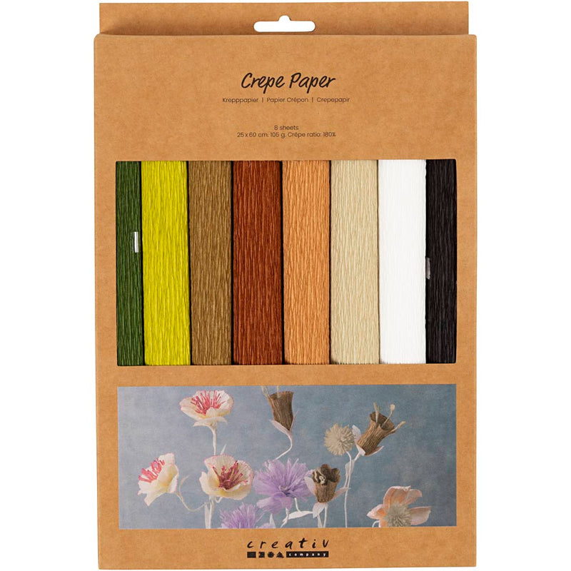 Load image into Gallery viewer, Creativ company https: www.cchobby.nl crepepapier-vel-25x60-cm-crepe-verhouding-180-105-gr-naturel-8-vel-1-doos
