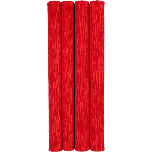 Creativ company crêpepapier, vel 25x60 cm, crêpe-verhouding: 180%, 105 gr, rood, 4 vel 1 doos