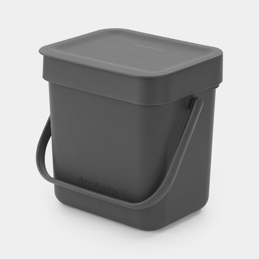 Brabantia sort go afvalbak 3l grijs