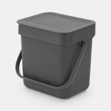 Brabantia sort go afvalemmer 3l grijs
