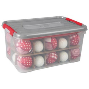 Curver kerst opbergbox 20 liter met scheidings voor kerstballen (excl. kerstballen)