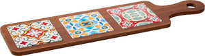 Excellent houseware serveerplateau bamboe aardewerk 49,5x13cm