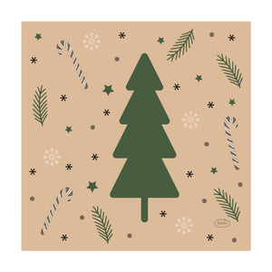 Duni servetten natural yuletid 33x33cm