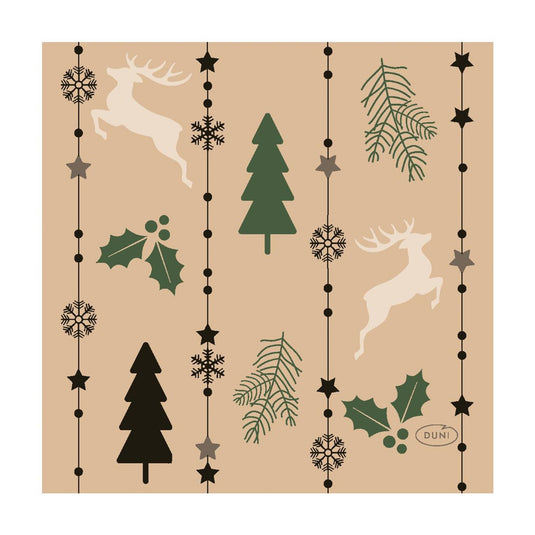 Duni servetten natural yuletid 24x24cm