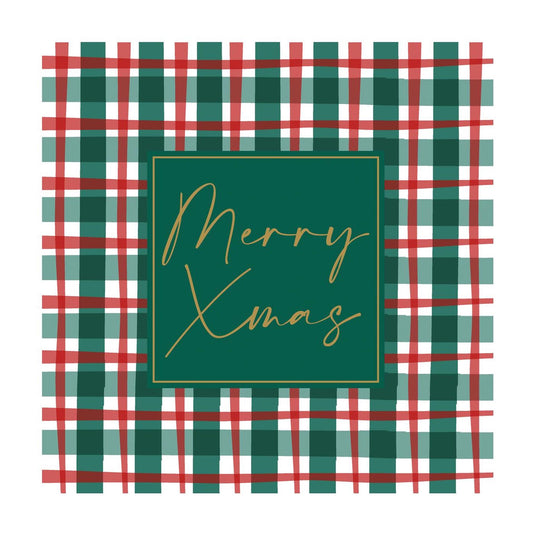Duni servetten xmas check 24x24cm