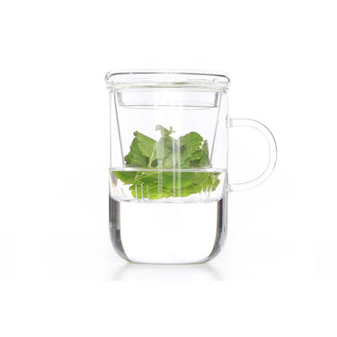Theekop met filter glas cl ã˜ 8cm hoogte: 12,5 cm<br> inhoud: 470 ml