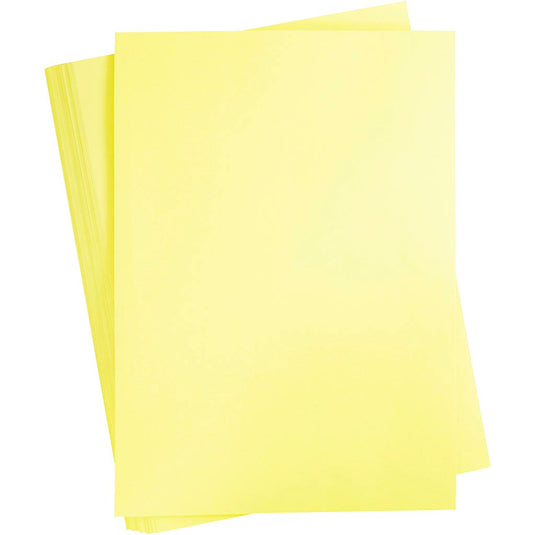 Gekleurd karton, a2, vel 420x594 mm, 180 gr, lichtgeel, 100 vel 1 doos