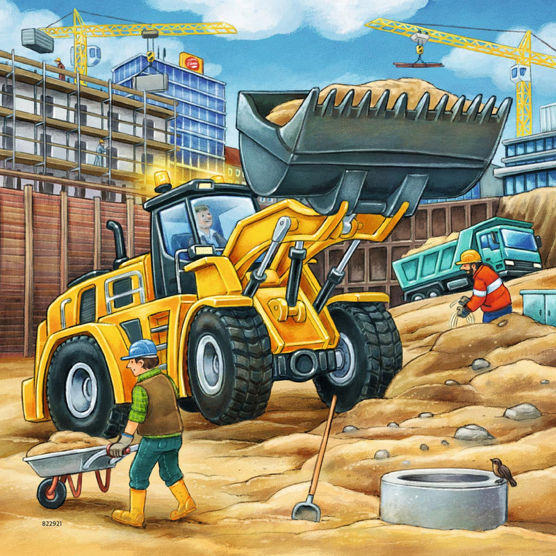 Load image into Gallery viewer, Ravensburger grote bouwvoertuigen 3x49
