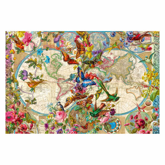 Ravensburger puzzel flora en fauna wereldkaart - legpuzzel - 2000 stukjes