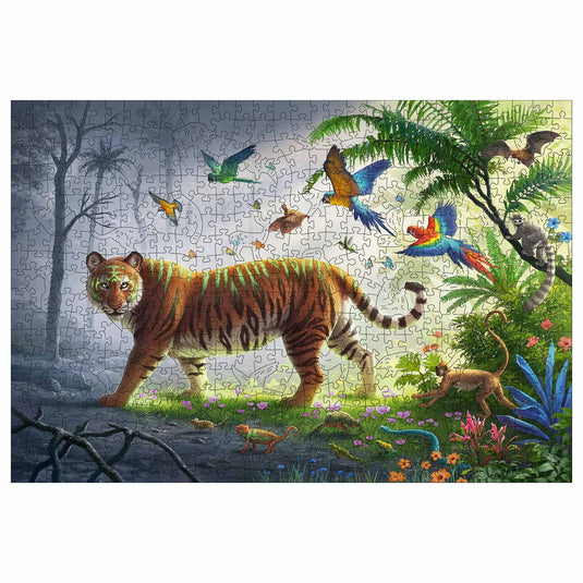 Ravensburger houten puzzel tijger in de jungle, 500st.