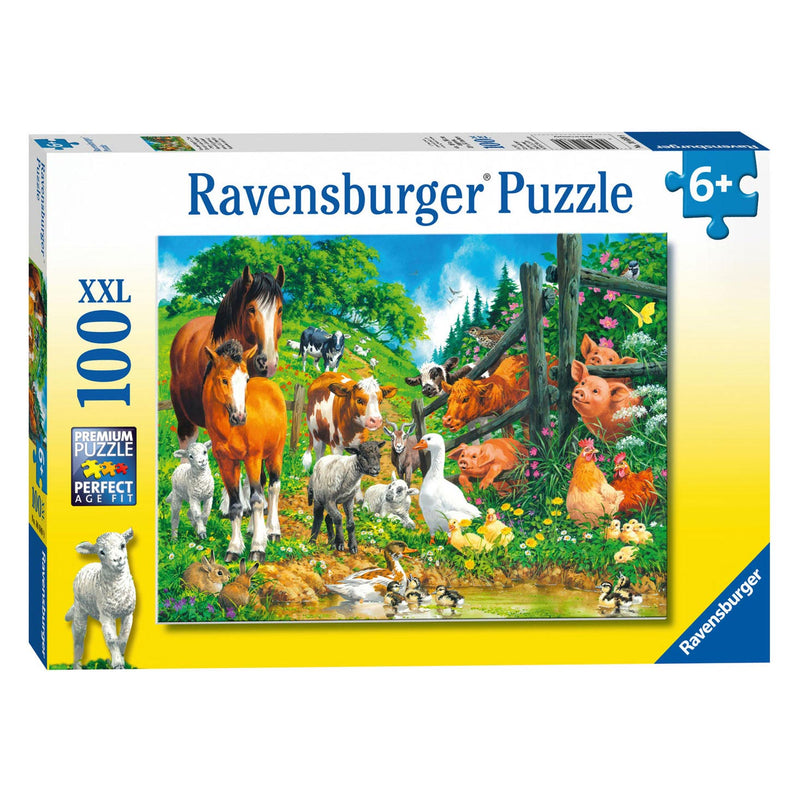 Load image into Gallery viewer, Ravensburger puzzel dierenbijeenkomst, 100st. xxl
