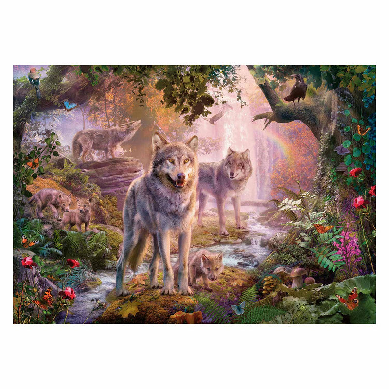 Load image into Gallery viewer, Ravensburger Puzzel Wolvenfamilie in de Zomer 1000st.

