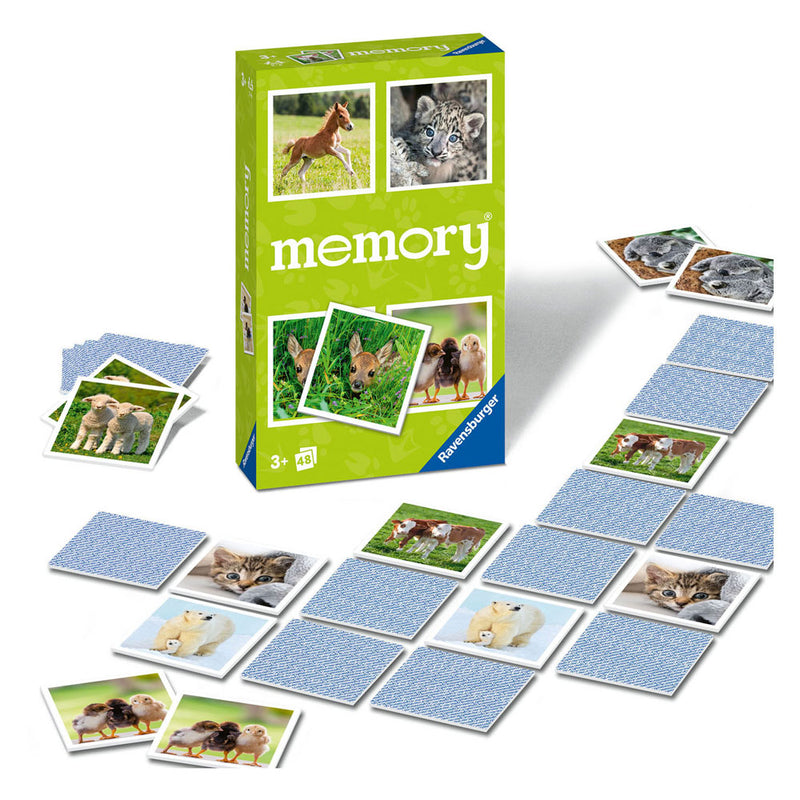 Load image into Gallery viewer, Ravensburger spel memory jonge dieren pocket
