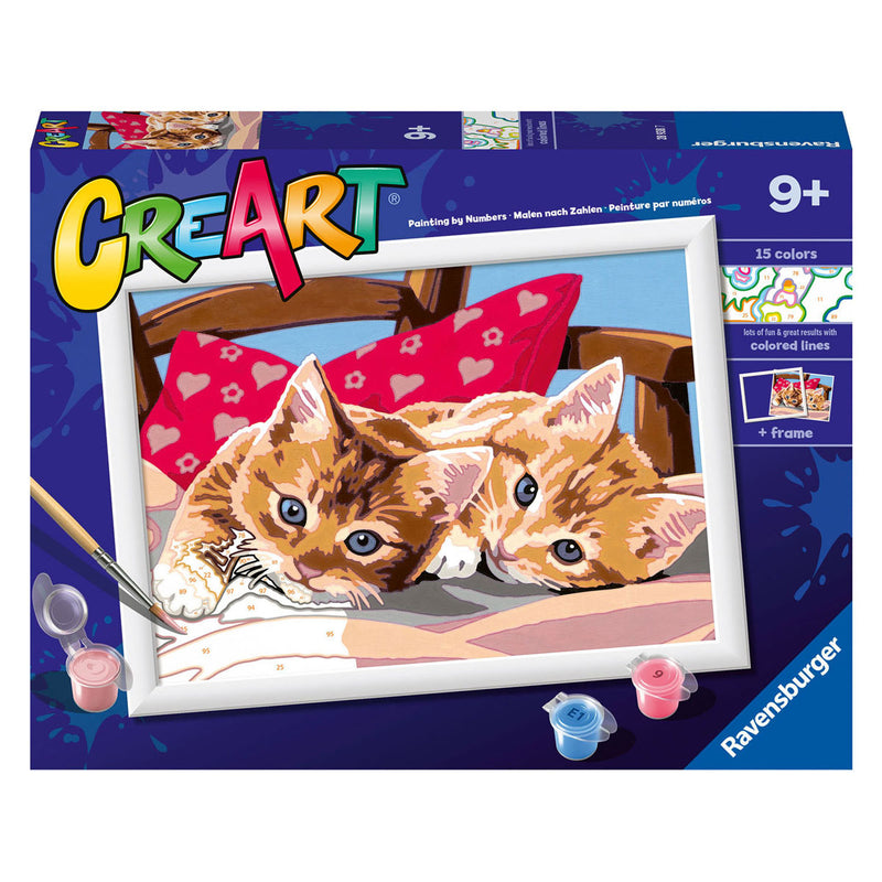 Load image into Gallery viewer, Ravensburger creart schilderen op nummer - twee knuffelige katten
