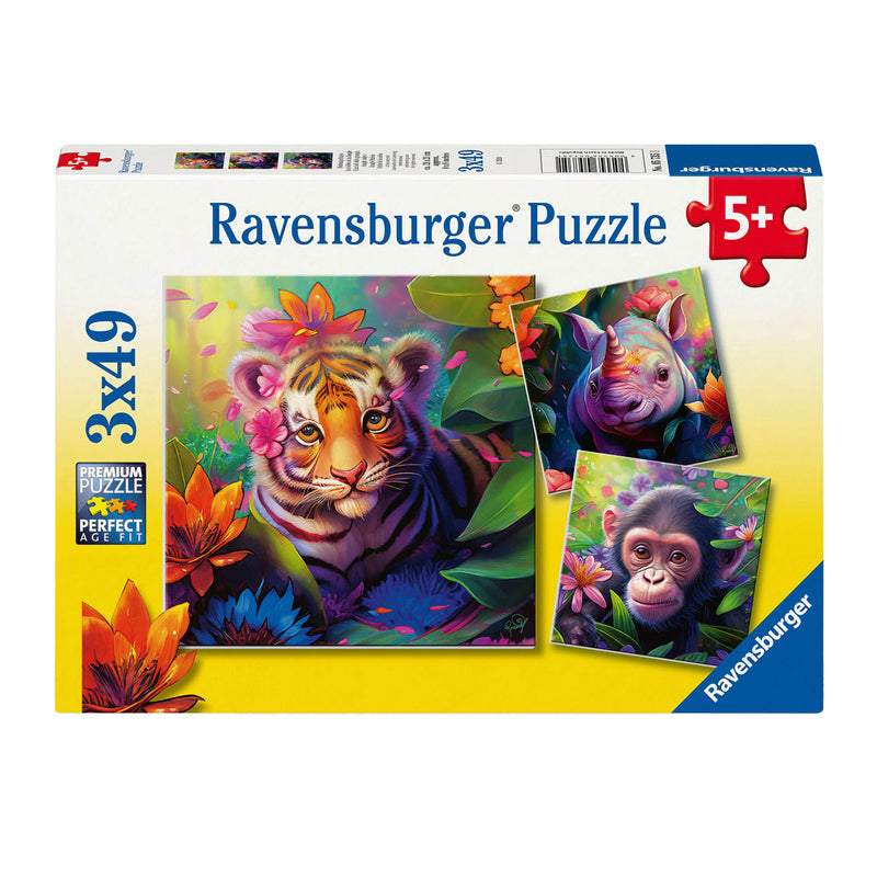 Load image into Gallery viewer, Ravensburger legpuzzel jungle babies, 3x49st.
