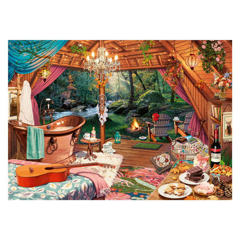 Afbeelding laden in galerijviewer, Ravensburger puzzel cozy glamping - legpuzzel - 500 large format stukjes
