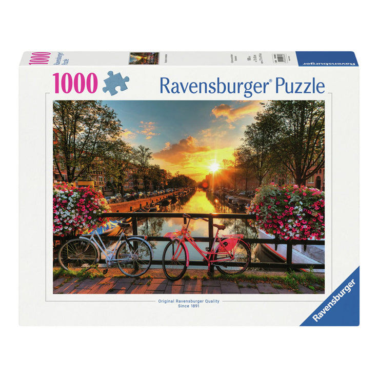 Load image into Gallery viewer, Ravensburger legpuzzel fietsen in amsterdam, 1000st.
