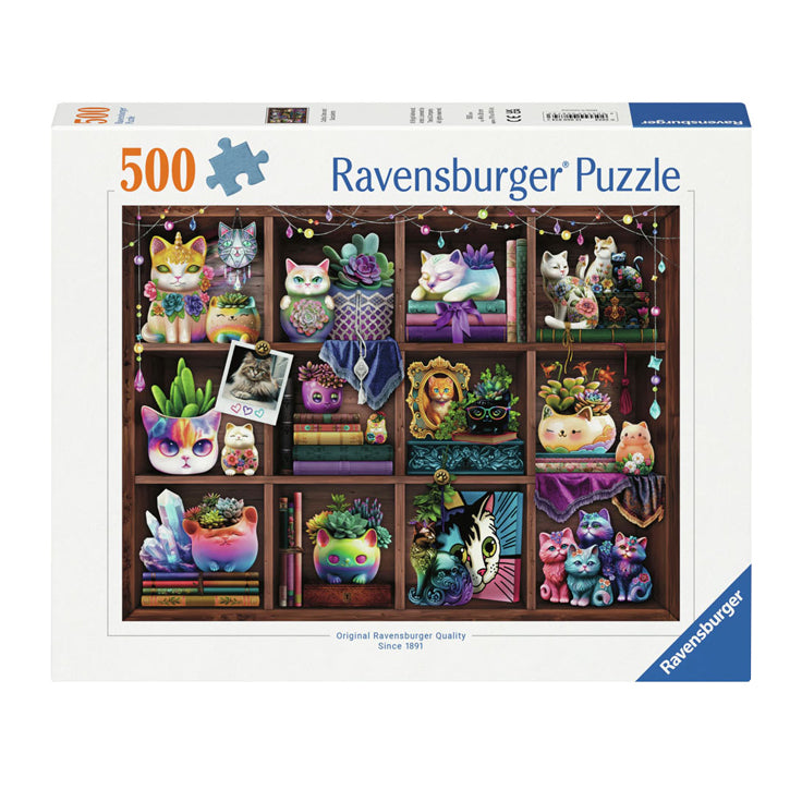 Load image into Gallery viewer, Ravensburger legpuzzel cubby cats and succulents, 500st.
