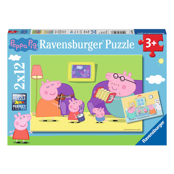 Load image into Gallery viewer, Ravensburger legpuzzel thuis bij peppa pig, 2x12 st.
