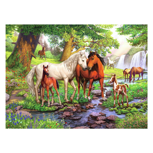 ギャラリービューアに画像をロードする, Ravensburger puzzel wilde paarden bij de rivier 300 stukjes
