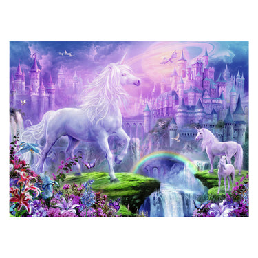 Ravensburger puzzel koninkrijk van de eenhoorns (glitter) - legpuzzel - 100 stukjes