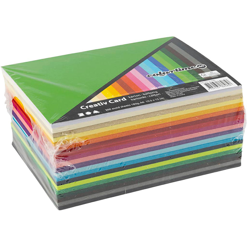 Load image into Gallery viewer, Https: www.cchobby.nl gekleurd-karton-a6-vel-105x148-mm-180-gr-diverse-kleuren-300-div-vellen-1-doos
