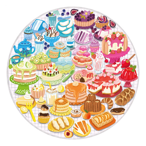 Cargue la imagen en el visor de la galería, Ravensburger round puzzle circle of colors desserts pastries - legpuzzel - 500 stukjes
