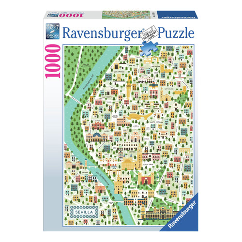 Load image into Gallery viewer, Ravensburger legpuzzel map of seville, 1000st.
