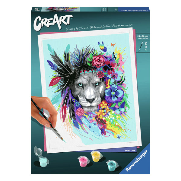Load image into Gallery viewer, Ravensburger CreArt Schilderen op Nummer Boho Lion
