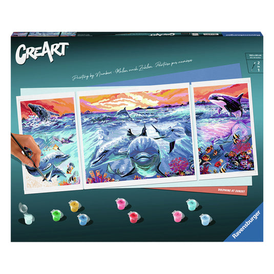Ravensburger creart schilderen op nummer - dolphins at sunset