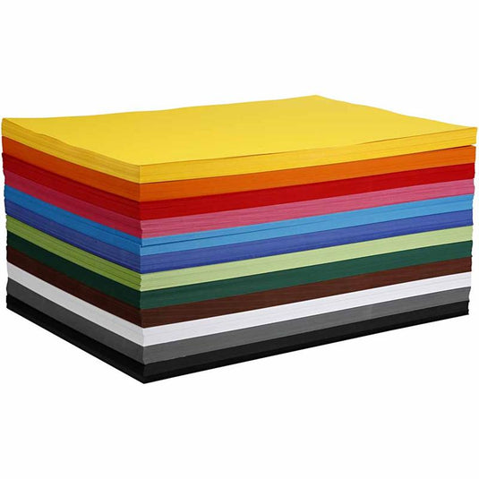 Colortime gekleurd karton, a2, vel 420x594 mm, 180 gr, diverse kleuren, 120 div vellen 1 doos