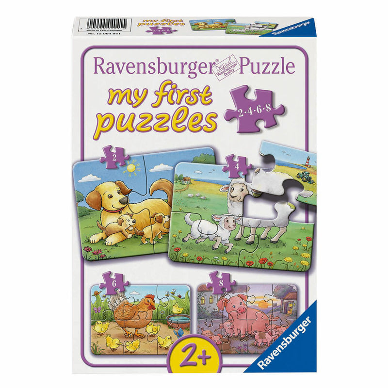 Load image into Gallery viewer, Ravensburger legpuzzel mijn eerste puzzels 4in1 boerderijdieren families
