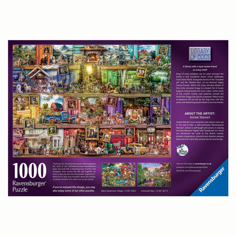 Load image into Gallery viewer, Ravensburger legpuzzel the library of dogs, 1000st.
